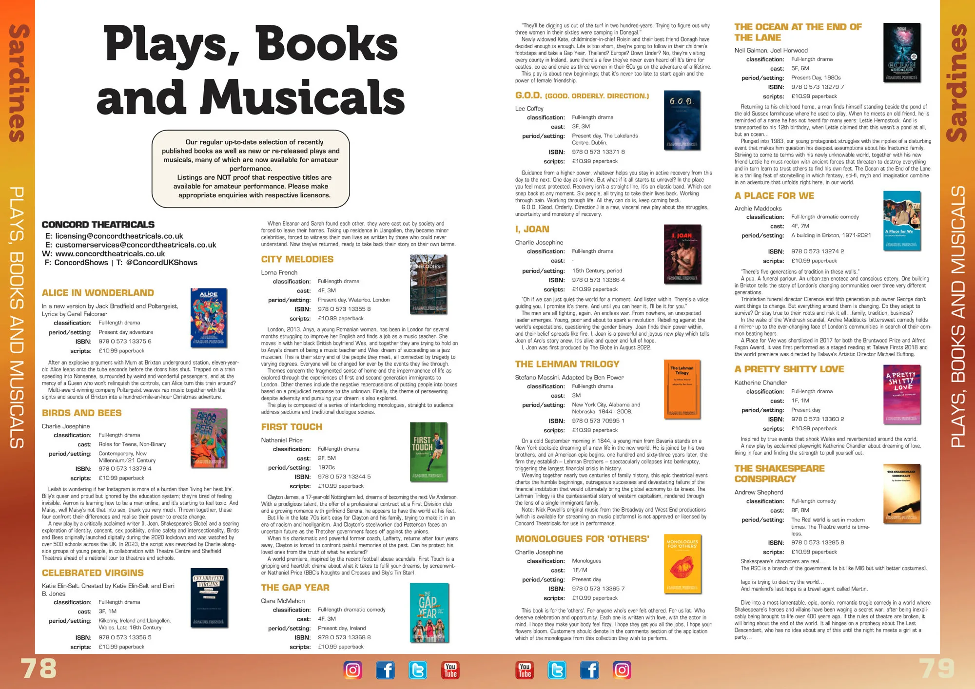 PLAYS, BOOKS and MUSICALS